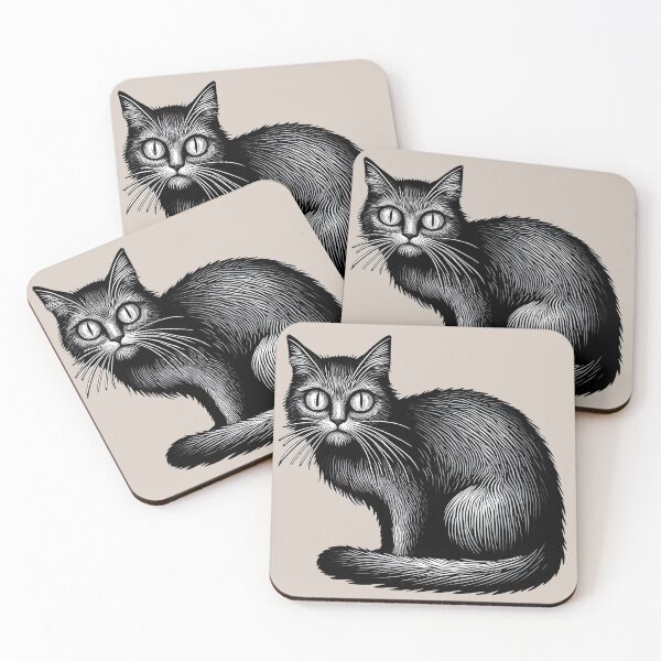 Item preview, Elegant Black Cat With Big Eyes Line Art designed and sold by Nabucodonoshop.