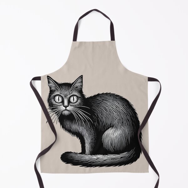 Item preview, Elegant Black Cat With Big Eyes Line Art designed and sold by Nabucodonoshop.