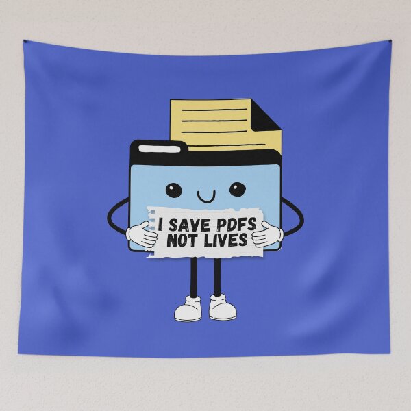 Item preview, I Save PDFs Not Lives Cute Funny Graphic Icon Blue Happy Work Humor Sarcastic designed and sold by mariahmoniquedesign.