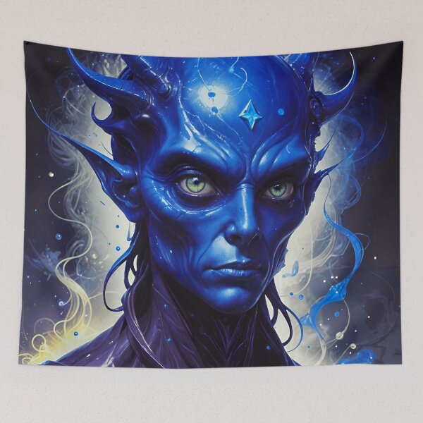 Item preview, Blue Alien Elf King Superhero designed and sold by TheArtOfPat.
