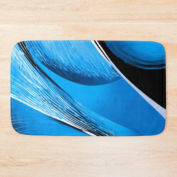 Item preview, blue fabric black white lines designed and sold by janjacbu.
