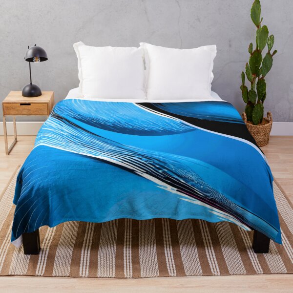 Item preview, blue fabric black white lines designed and sold by janjacbu.