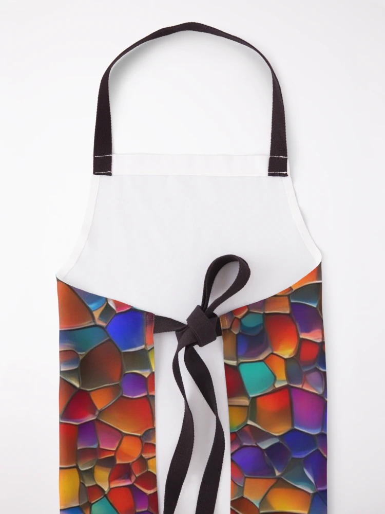 Thumbnail 5 of 6, Apron, Abstract Colorful Stained Glass Pattern designed and sold by calibrit.