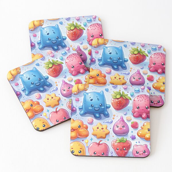 Item preview, Cute jelly animals and fruits in candy background designed and sold by fuzzyfox.