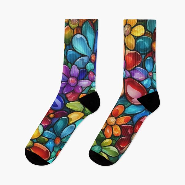 Item preview, Abstract Colorful Glass Flowers Pattern designed and sold by calibrit.