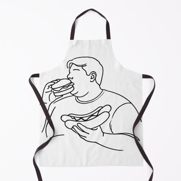 Item preview, Fat man eating a hamburger and hot dog designed and sold by PetPaletteCards.