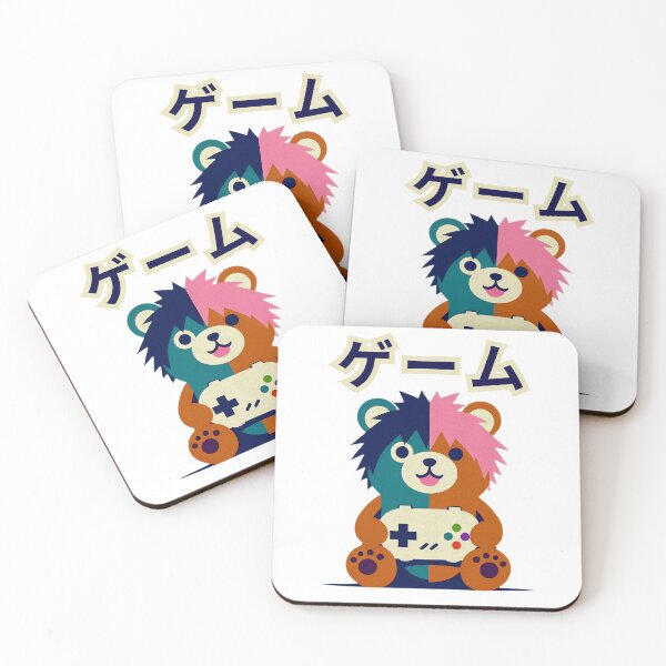 Item preview, Kawaii Gaming Bear | Green Pink Fuzzy Gamer | Japanese Text designed and sold by IAPICTURE.