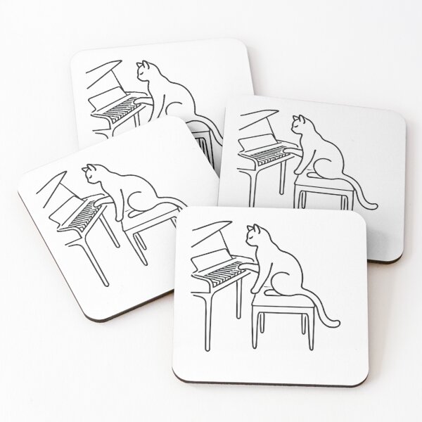 Item preview, Cat playing the piano designed and sold by PetPaletteCards.