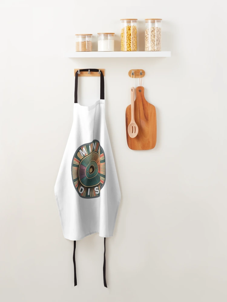 Thumbnail 4 of 6, Apron, Retro Mini Disc Design designed and sold by PING 999 STUDIO.