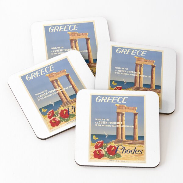 Item preview, GREECE - RHODES - ACROPOLIS OF LINDOS  Travel Poster  designed and sold by TeeARTHY.