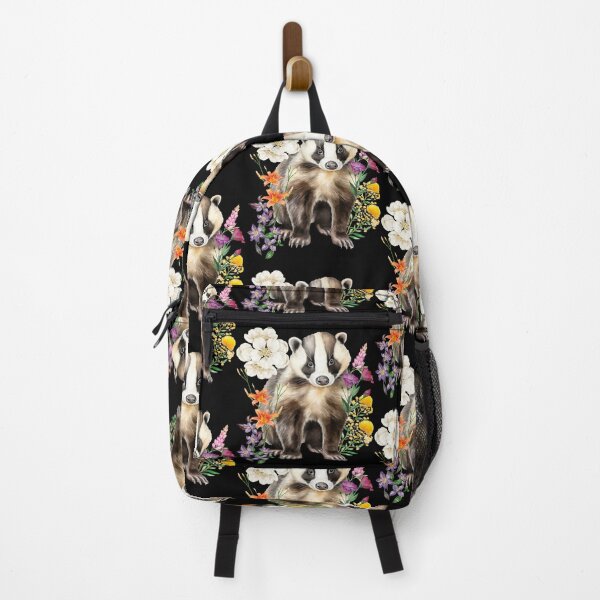 Item preview, Badger With Colorful Blossoms Wildlife Design designed and sold by EarthArtDesigns.