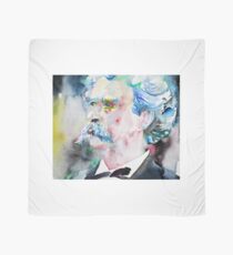 MARK TWAIN - watercolor portrait.5 Scarf