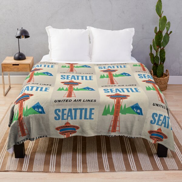 Artikelvorschau, SEATTLE United Airlines Reiseplakat | SEATTLE Reisen entworfen und verkauft von TeeARTHY.