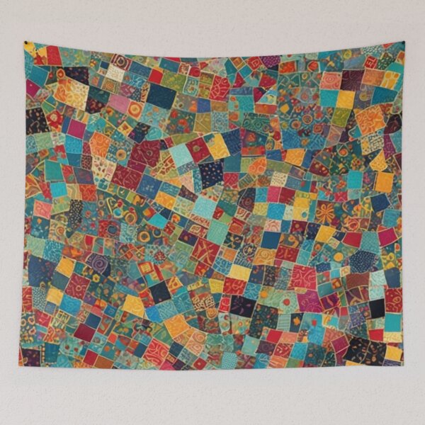 Item preview, Abstract Colorful Patchwork Quilt Pattern designed and sold by calibrit.
