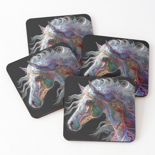 Item preview, The Quilled Horse on Black, Gift for Horse Lovers, Horses, Quilling, Fractal, Pony, Arabian Horse designed and sold by ANotiontoKnit.