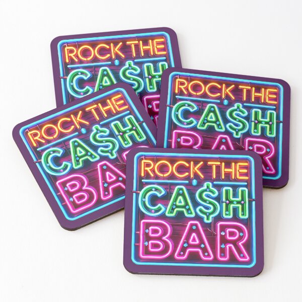 Item preview, Misheard Lyric - Rock the Cash Bar: Funny Neon Sign Parody Art designed and sold by MondegreenLLC.