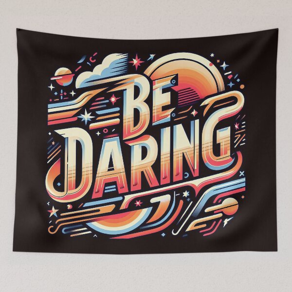 Item preview, Be Daring, typography designed and sold by maxmaj.