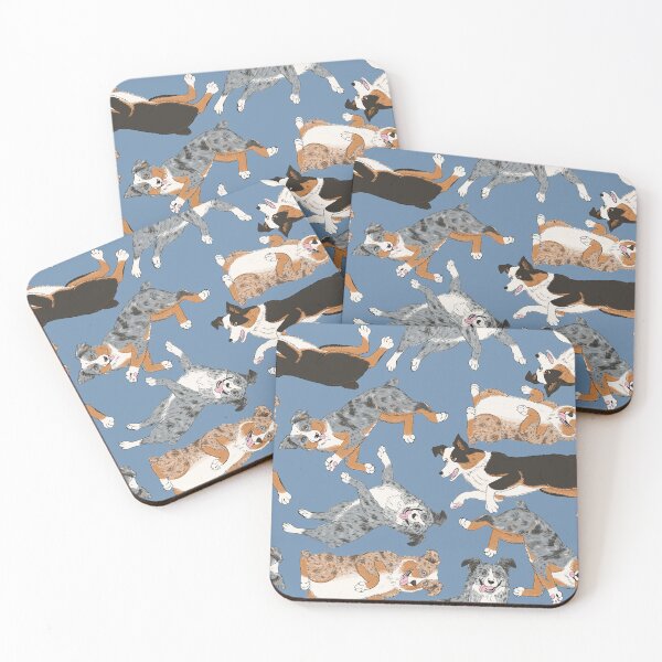 Item preview, Australian Shepherds Pattern - Aussies - Shepherd - Denim #6f8faf designed and sold by EcoElsa.