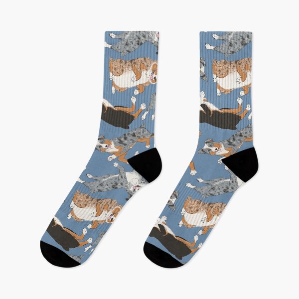 Item preview, Australian Shepherds Pattern - Aussies - Shepherd - Denim #6f8faf designed and sold by EcoElsa.