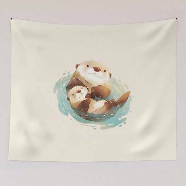 Item preview, Lovely Mother and Baby Otter designed and sold by Windy-market.