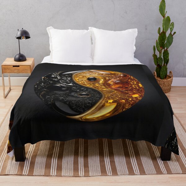 Item preview, black and gold yin yang designed and sold by Courtney Croxall.