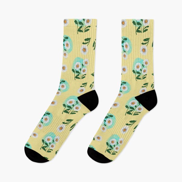 Item preview, Daisy Floral Pattern in Yellow and Blue designed and sold by Fourth Daughter.
