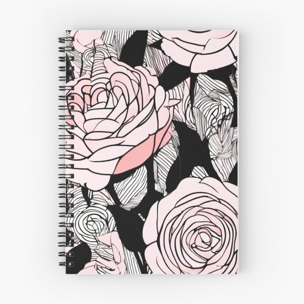 Item preview, pink roses on black striped background designed and sold by janjacbu.