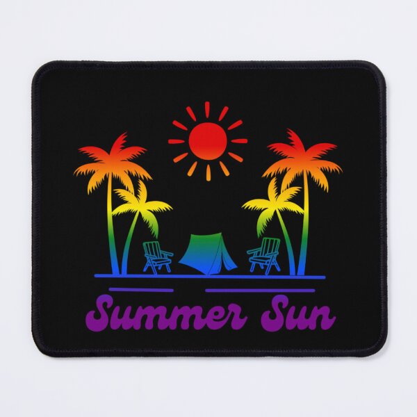 Item preview, Classic pride graphic, Beach Vibes with tent, palm trees and deck chair rainbow graphic, summer sun vibes, summer aesthetic graphic,  designed and sold by PrideBeProud.