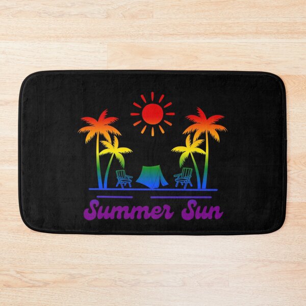 Item preview, Classic pride graphic, Beach Vibes with tent, palm trees and deck chair rainbow graphic, summer sun vibes, summer aesthetic graphic, designed and sold by PrideBeProud.
