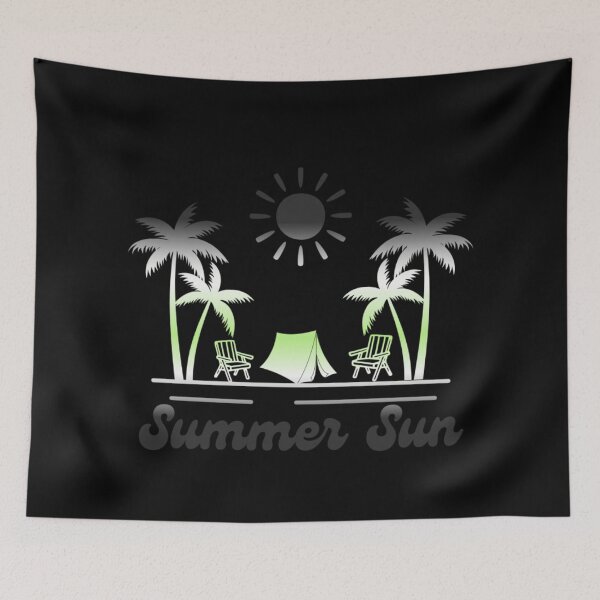 Item preview, Agender pride graphic, Beach Vibes with tent, palm trees and deck chair rainbow graphic, summer sun vibes, summer aesthetic graphic,  designed and sold by PrideBeProud.
