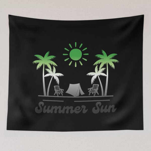 Item preview, Aromantic pride graphic, Beach Vibes with tent, palm trees and deck chair rainbow graphic, summer sun vibes, summer aesthetic graphic,  designed and sold by PrideBeProud.