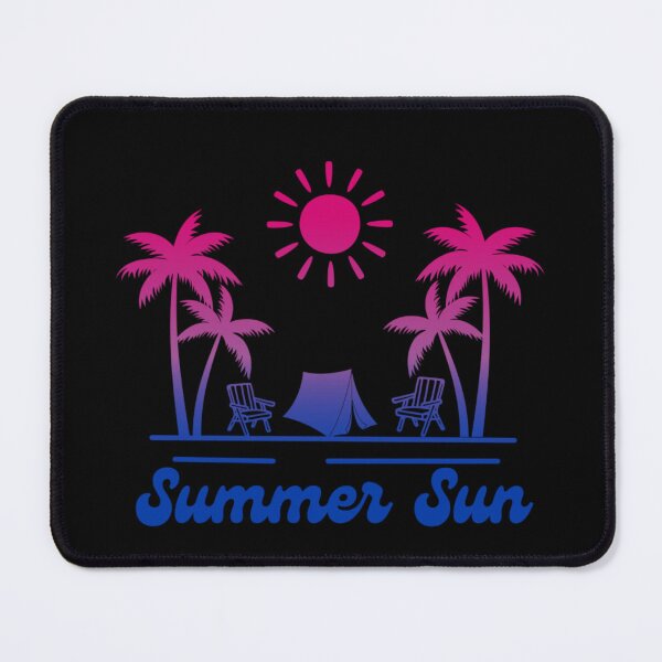 Item preview, Bisexual pride graphic, Beach Vibes with tent, palm trees and deck chair rainbow graphic, summer sun vibes, summer aesthetic graphic,  designed and sold by PrideBeProud.