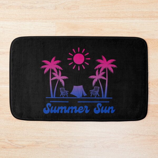 Item preview, Bisexual pride graphic, Beach Vibes with tent, palm trees and deck chair rainbow graphic, summer sun vibes, summer aesthetic graphic, designed and sold by PrideBeProud.
