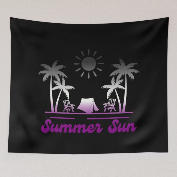 Item preview, Demisexual pride graphic, Beach Vibes with tent, palm trees and deck chair rainbow graphic, summer sun vibes, summer aesthetic graphic,  designed and sold by PrideBeProud.