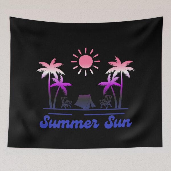 Item preview, Genderfluid pride graphic, Beach Vibes with tent, palm trees and deck chair rainbow graphic, summer sun vibes, summer aesthetic graphic,  designed and sold by PrideBeProud.