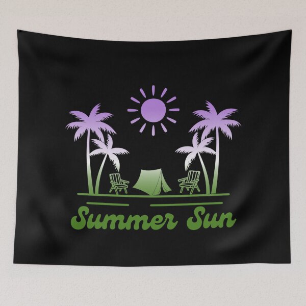 Item preview, Genderqueer pride graphic, Beach Vibes with tent, palm trees and deck chair rainbow graphic, summer sun vibes, summer aesthetic graphic,  designed and sold by PrideBeProud.