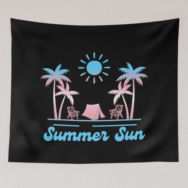 Item preview, Transexual pride graphic, Beach Vibes with tent, palm trees and deck chair rainbow graphic, summer sun vibes, summer aesthetic graphic,  designed and sold by PrideBeProud.