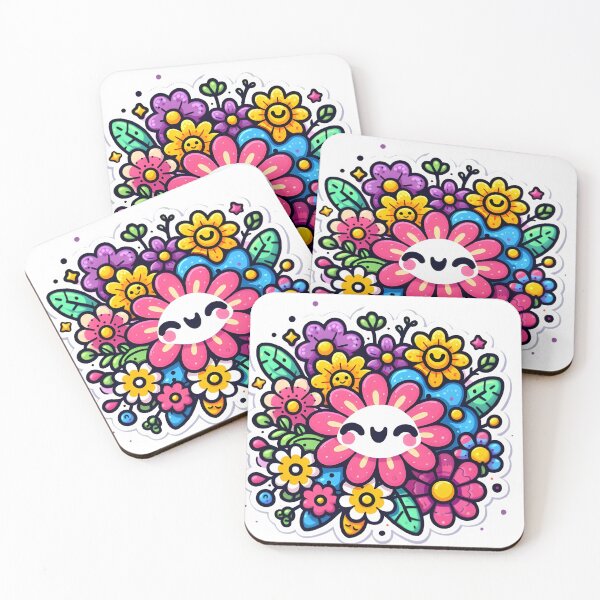 Item preview, Kawaii Floral Heart Embraced by Colorful Blooms designed and sold by ArtKae.