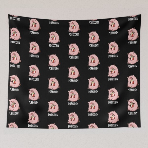 Item preview, Porkcorn Funny Popcorn Pun (Dark BG) designed and sold by punnybone.