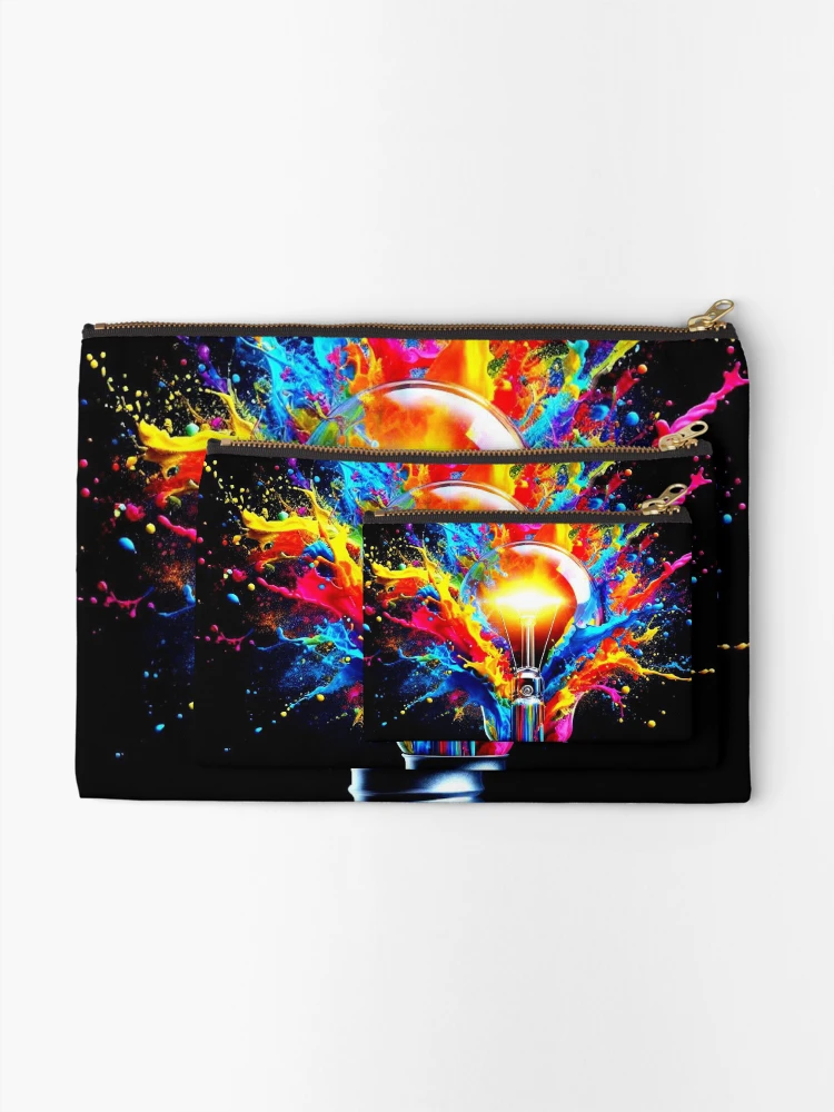 Thumbnail 2 of 4, Zipper Pouch, Exploding Lightbulb designed and sold by connie campbell.