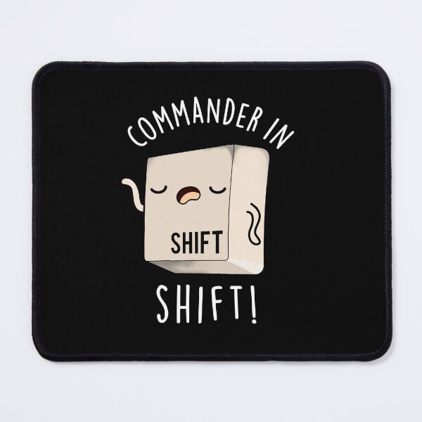 Item preview, Commander In Shirt Funny Keyboard Pun (Dark BG) designed and sold by punnybone.