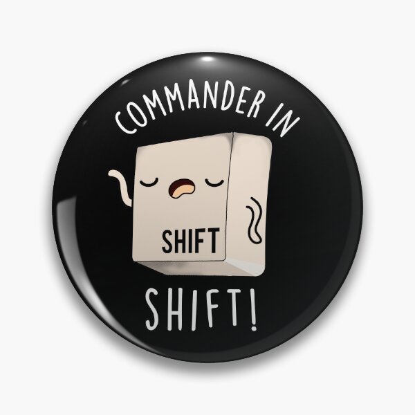 Item preview, Commander In Shirt Funny Keyboard Pun (Dark BG) designed and sold by punnybone.