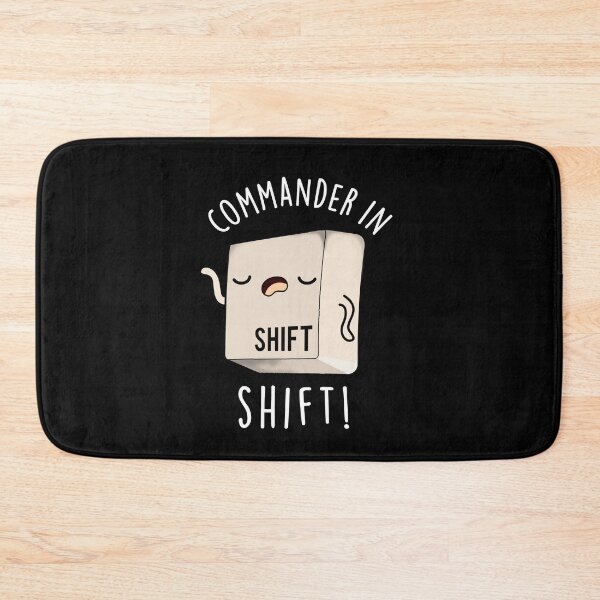 Item preview, Commander In Shirt Funny Keyboard Pun (Dark BG) designed and sold by punnybone.