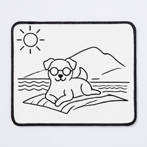 Item preview, dog with sunglasses at the beach designed and sold by PetPaletteCards.