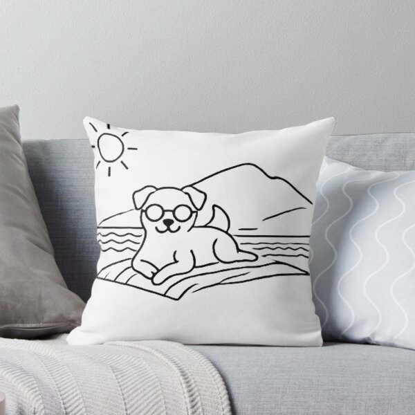 Item preview, dog with sunglasses at the beach designed and sold by PetPaletteCards.