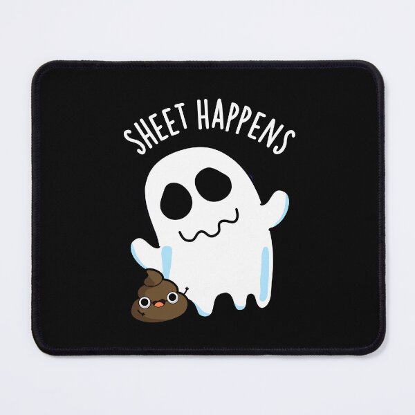 Item preview, Sheet Happens Funny Ghost Pun (Dark BG) designed and sold by punnybone.