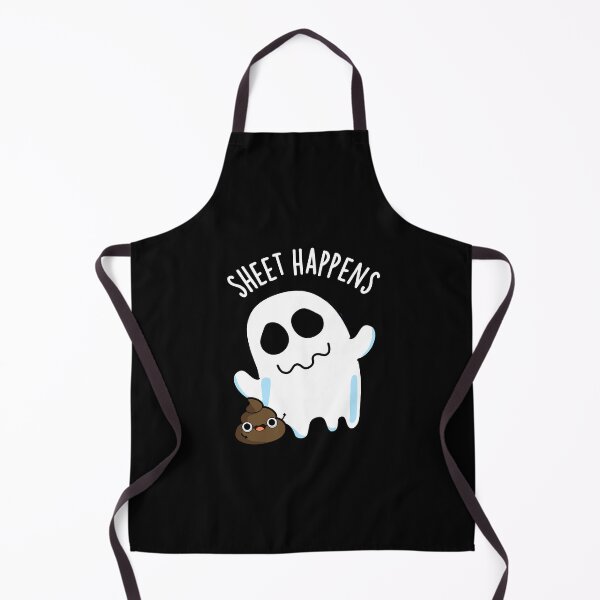 Item preview, Sheet Happens Funny Ghost Pun (Dark BG) designed and sold by punnybone.