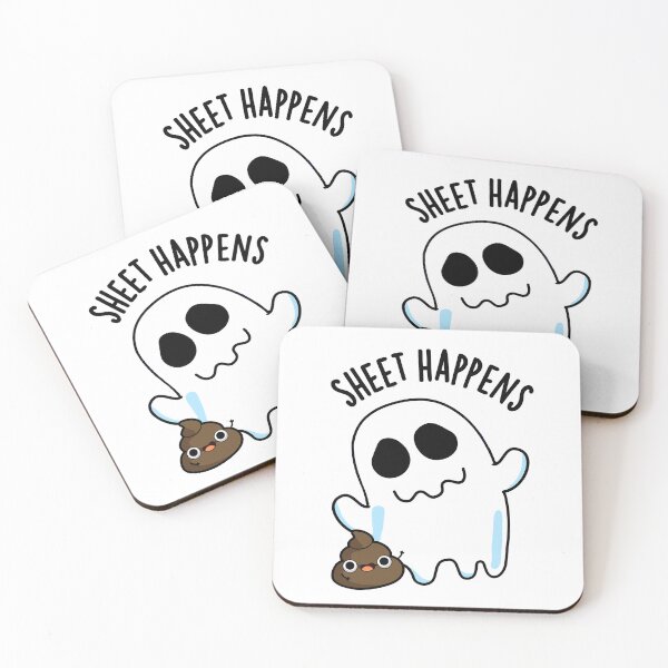 Item preview, Sheet Happens Funny Ghost Pun  designed and sold by punnybone.