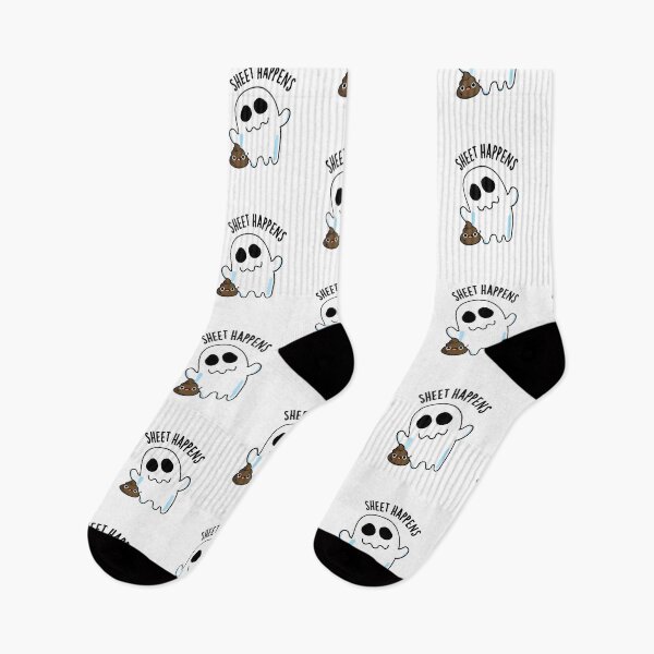 Item preview, Sheet Happens Funny Ghost Pun  designed and sold by punnybone.