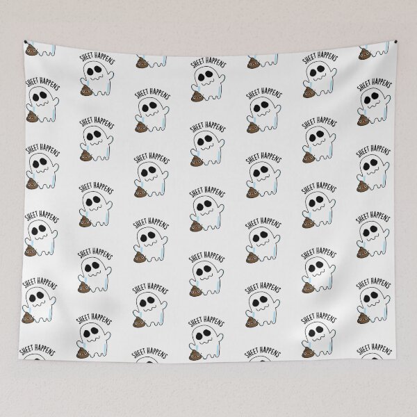 Item preview, Sheet Happens Funny Ghost Pun  designed and sold by punnybone.